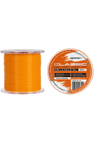 Pescuit si vanatoare - Fir monofilament Brain Classic Carp Line Solid Orange 600m 0.28mm - 7.9kg