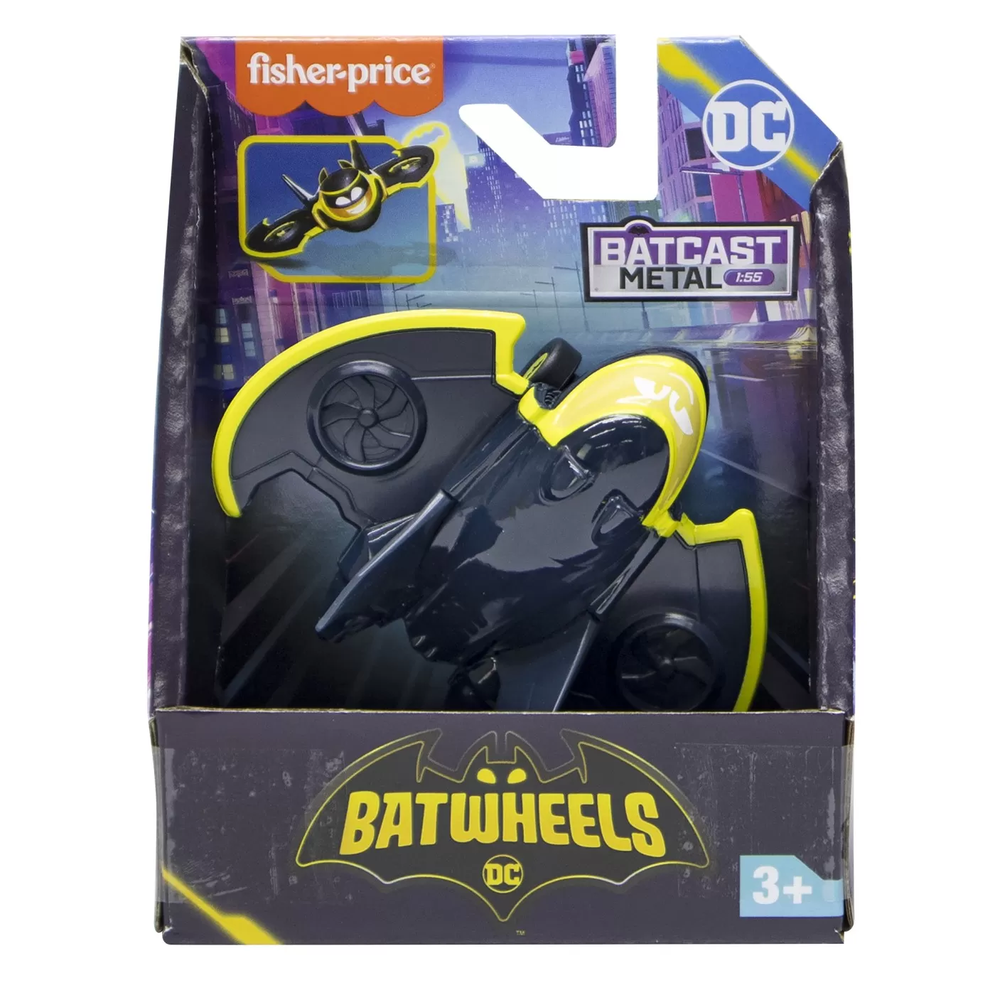 Mașinuțe copii, Camioane de Jucărie - Fisher price batwheels masinuta metalica avionul batwing 1:55, varsta de la 3 ani la 7 ani