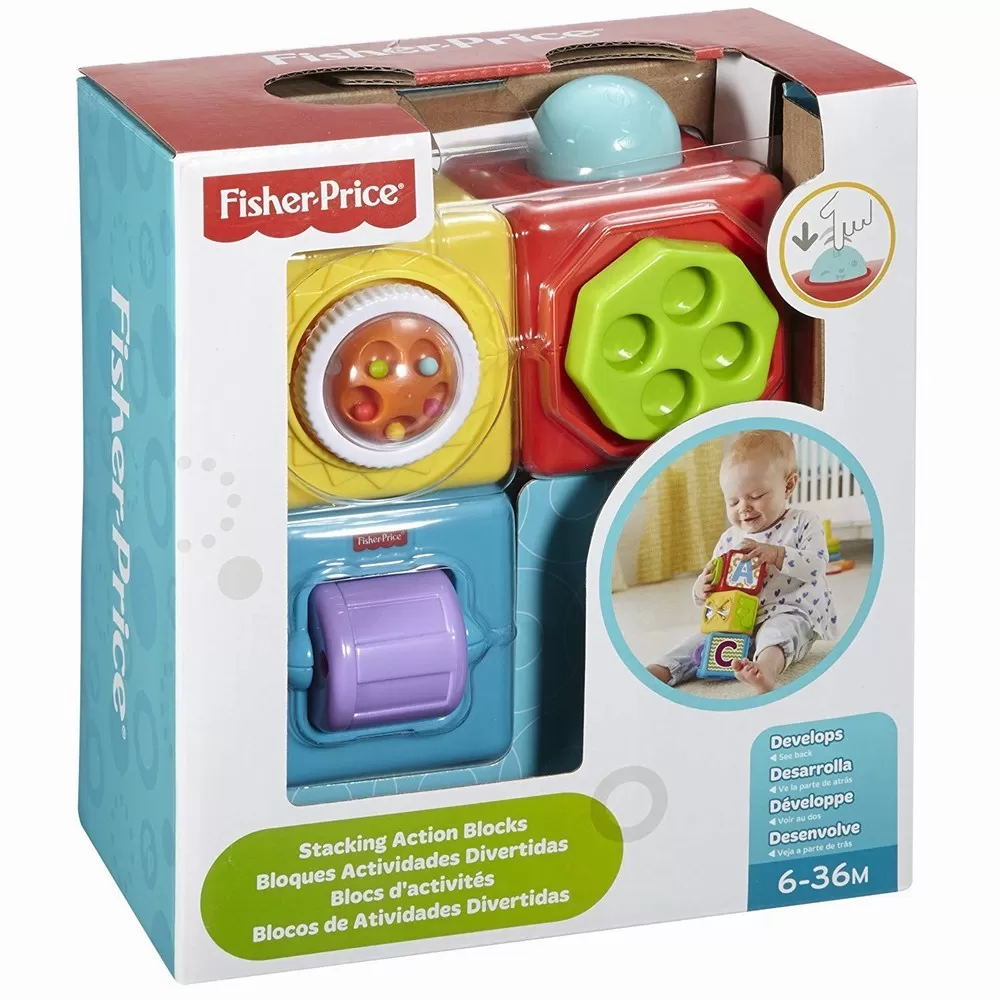 Centre de activitati bebelusi - Fisher price cuburi cu activitati, varsta de la 6 luni la 2 ani