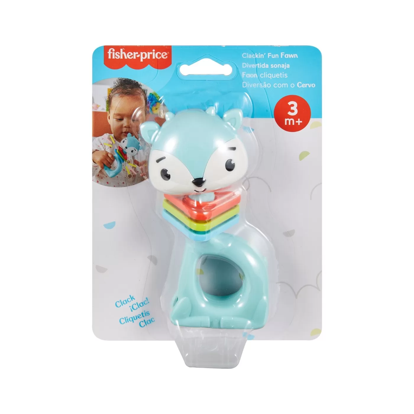 Jucării bebeluși - Fisher price jucarie zornaitoare cerb, varsta de la 3 luni la 2 ani