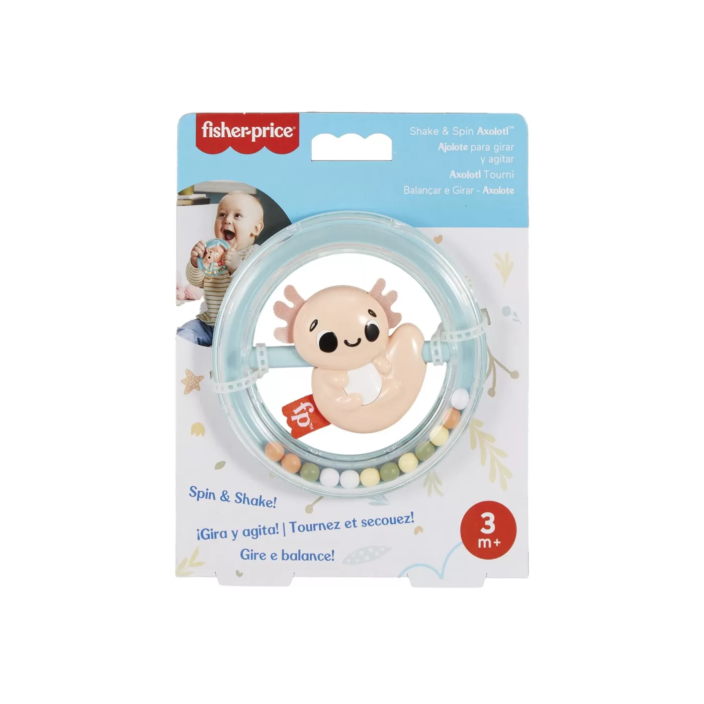 Jucării și Jocuri pentru copii - Jucarie zornaitoare bebe - Salamandra, Fisher Price, varsta de la 3 luni la 2 ani