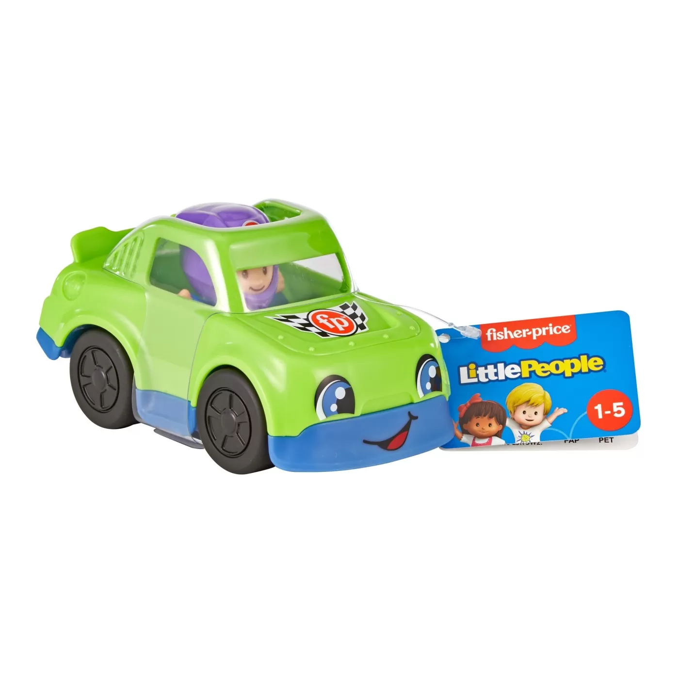 Jucării bebeluși - Fisher price little people vehicul race 10cm, varsta de la 1 an la 5 ani