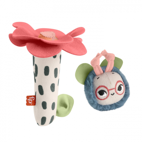 Fisher price planet friends jucarie plus zornaitoare floare si albinuta, varsta de la 3 luni la 2 ani [6]