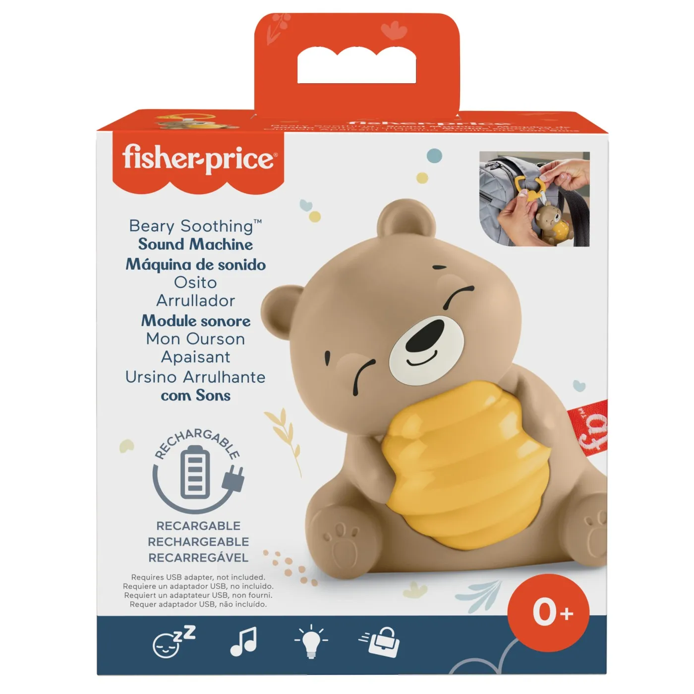 Jucării bebeluși - Fisher price ursulet cu sunete si lumini, varsta de la 0 luni la 3 ani