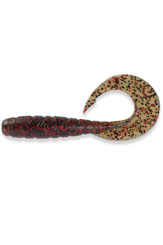 Pescuit si vanatoare - FishUp Mighty Grub 10cm #045 Green Pumpkin Red & Black 10cm #045 Green Pumpkin Red & Black