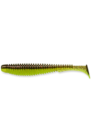 Pescuit si vanatoare - FishUp U-Shad 10.1cm #203 Green Pumpkin Flo Chartreuse 10.1cm #203 Green Pumpkin Flo Chartreuse