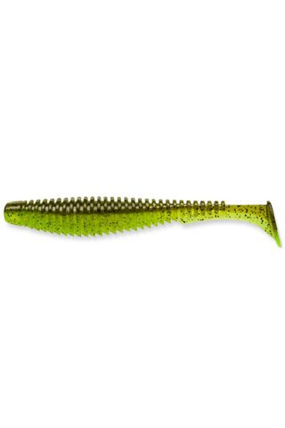 Pescuit si vanatoare - FishUp U-Shad 10.1cm #204 Green Pumpkin Chartreuse 10.1cm #204 Green Pumpkin Chartreuse