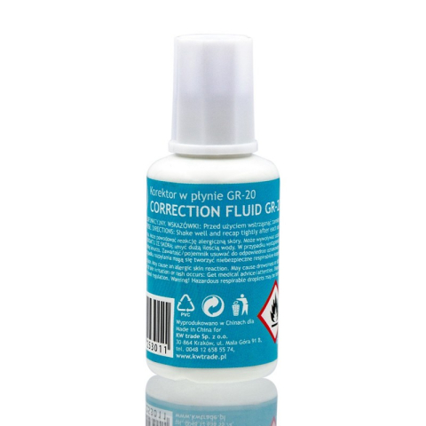 Rechizite Școlare - Fluid corector (pasta corectoare) Grand GR-20 160-1266, 20ml, pe baza de solvent, cu pensula
