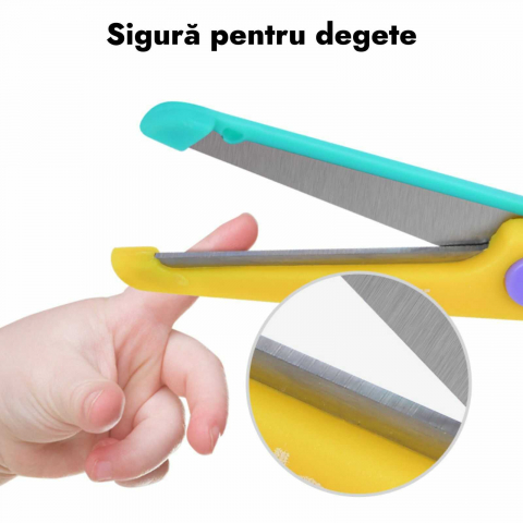 Foarfeca cu Cap Rotunjit pentru Copii - 13 cm, Otel Inoxidabil | MiDeer [3]