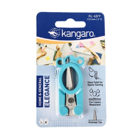Art & Craft si Artizanat - Foarfeca Kangaro Elegance FL-43/Y, 11.2cm, lama inox, blister