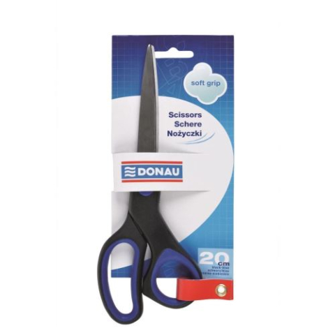 Art & Craft si Artizanat - Foarfeca metalica de birou Donau Soft Grip 20cm albastru   