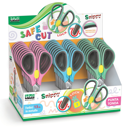 Art & Craft si Artizanat - Foarfeca Safe Cut, 13 cm cu lama metalica si maner antiderapant (24 buc/display), copii varsta 6 ani+,8 ani+