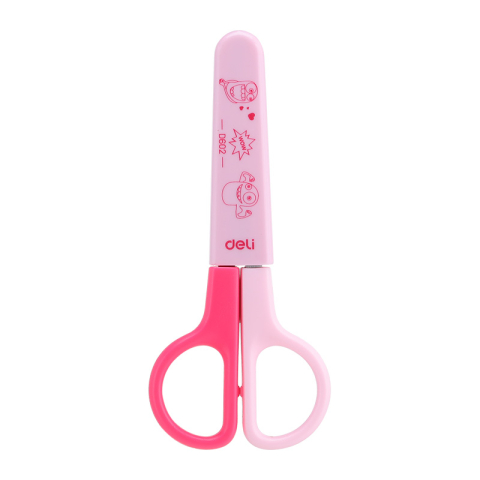 Foarfeca scolara 12cm cu protectie plastic deli [3]