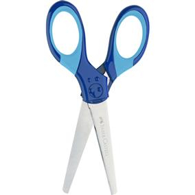Foarfeca scolara cu protectie grip albastra faber-castell [1]