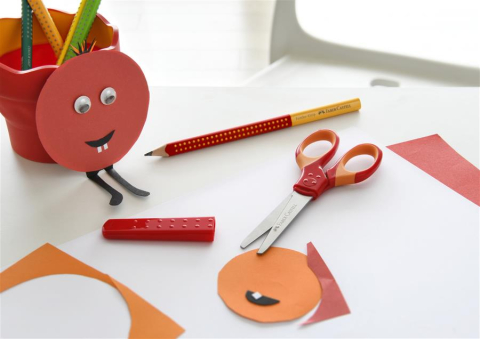 Foarfeca scolara cu protectie grip rosie faber-castell [3]