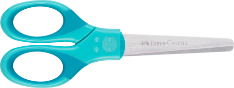 Foarfeca scolara cu protectie grip turcoaz faber-castell [1]