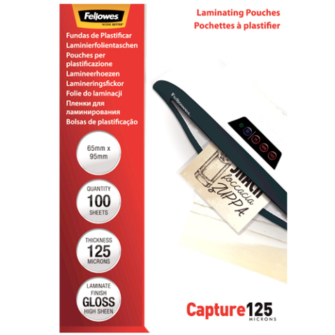 Folie 65x95mm 125 microni 100/top fellowes [1]
