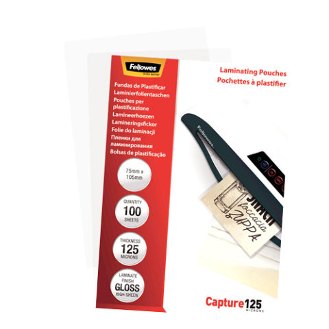 Folie 75x105mm 125 microni 100/top fellowes [3]