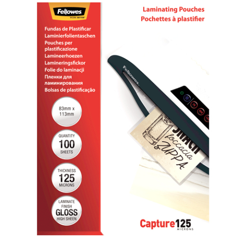 Folie 83x113mm 125 microni 100/top fellowes [1]
