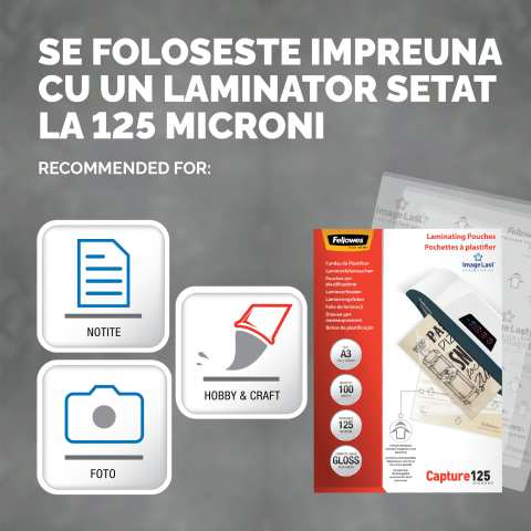 Folie a3 125 microni 100/top fellowes [2]