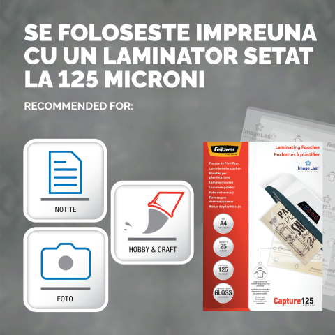 Folie a4 125 microni 25/top fellowes [2]