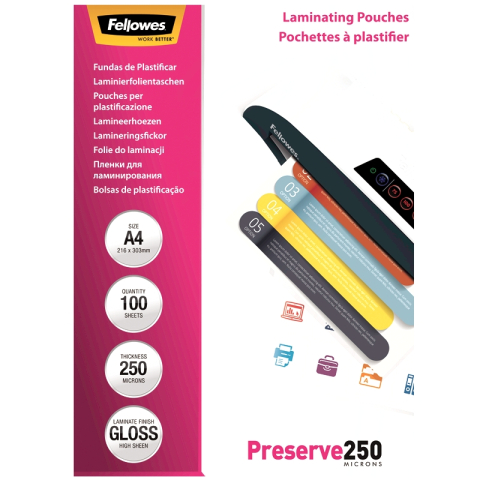 Birotică și Papetărie - Folie a4 250 microni 100/top fellowes