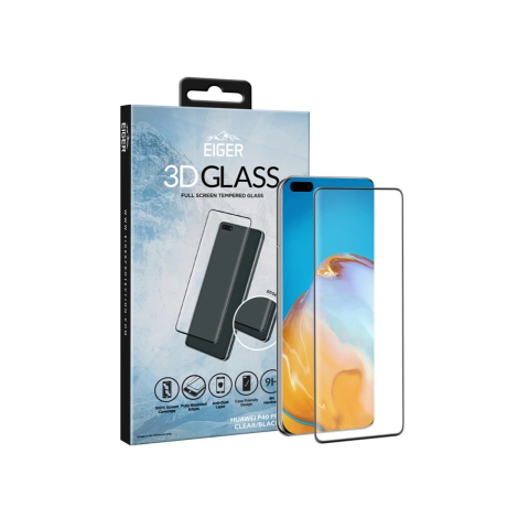 Folie Huawei P40 Pro / P40 Pro Plus Eiger Sticla 3D Edge to Edge Clear Black [4]