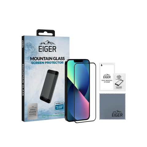 Folie iPhone 13 Mini Eiger Sticla 3D Edge to Edge Clear Black [2]