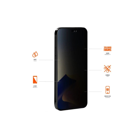Folie iPhone 14 Pro Eiger Sticla Mountain Glass Privacy GRS Black [1]