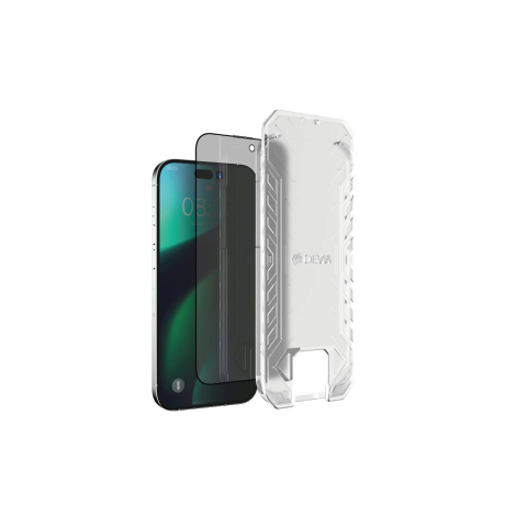 Folie iPhone 14 Pro Max Devia Sticla Van Series Full Privacy,kitl de montare, Black [4]