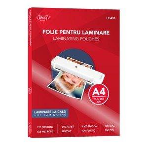 Birotică și Papetărie - Folie laminare a4 125 microni 100/top daco fo483