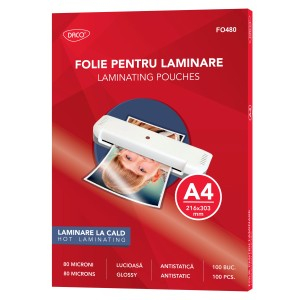 Birotică și Papetărie - Folie laminare a4 80 microni 100/top daco fo480