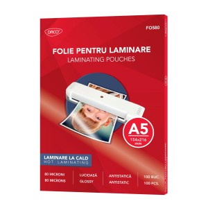 Birotică și Papetărie - Folie laminare a5 80 microni 100/top daco fo580