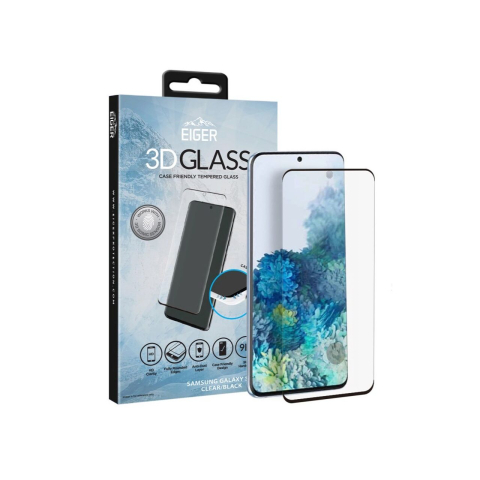 Folie Samsung Galaxy S20 Eiger Sticla 3D Case Friendly Clear Black [2]