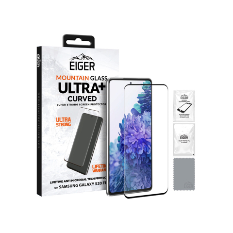 Laptop, Tablete & Telefoane - Folie Samsung Galaxy S20 FE / S20 FE 5G Eiger Sticla 3D Ultra + Case Friendly Clear Black