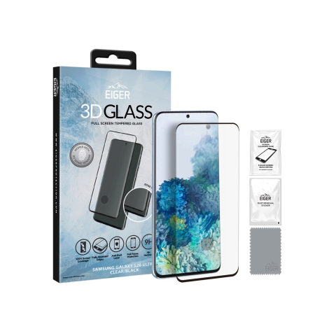 Laptop, Tablete & Telefoane - Folie Samsung Galaxy S20 Ultra Eiger Sticla 3D Edge to Edge Clear Black
