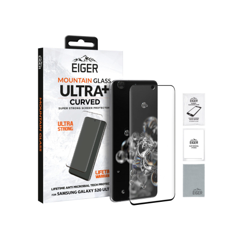 Laptop, Tablete & Telefoane - Folie Samsung Galaxy S20 Ultra Eiger Sticla 3D Ultra + Case Friendly Clear Black