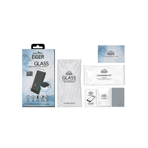Folie Samsung Galaxy S21 Ultra Eiger Sticla 3D Case Friendly Clear Black [2]