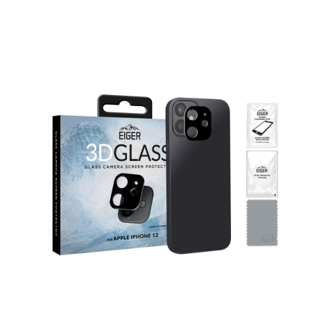 Laptop, Tablete & Telefoane - Folie Sticla Camera iPhone 12 Eiger 3D Glass Clear Black