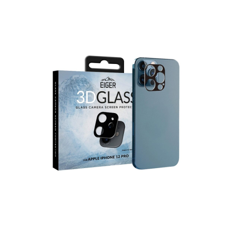 Folie Sticla Camera iPhone 12 Pro Eiger 3D Glass Clear Black [1]