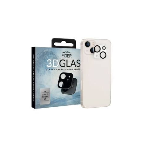 Folie Sticla Camera iPhone 13 Eiger 3D Glass Clear Black [2]
