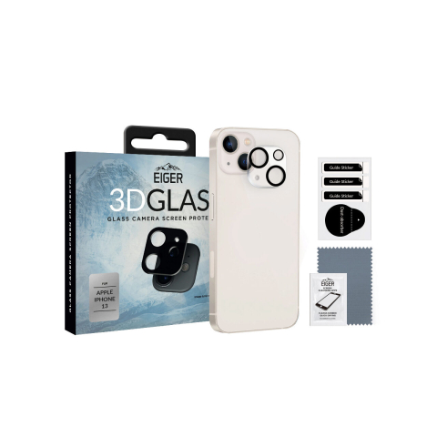 Laptop, Tablete & Telefoane - Folie Sticla Camera iPhone 13 Eiger 3D Glass Clear Black