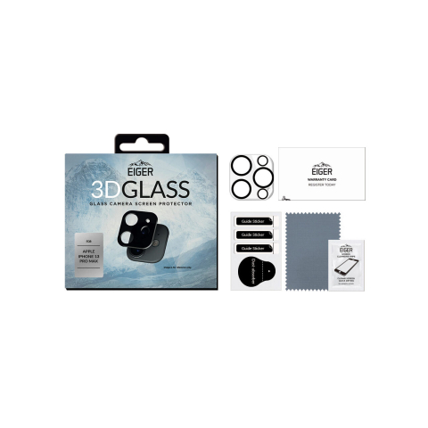 Folie Sticla Camera iPhone 13 Pro Max Eiger 3D Glass GRS Clear Black [1]