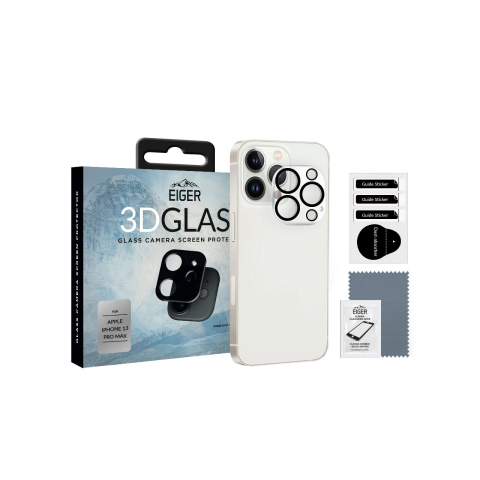 Laptop, Tablete & Telefoane - Folie Sticla Camera iPhone 13 Pro Max Eiger 3D Glass GRS Clear Black