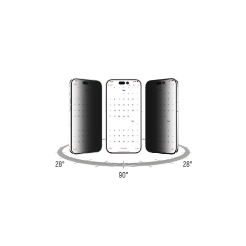 Folie Sticla iPhone 14 Pro Devia Van Series Full Screen Privacy Twice Black [3]
