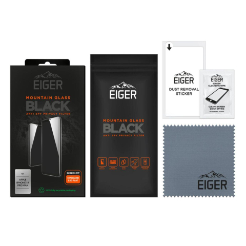 Laptop, Tablete & Telefoane - Folie Sticla Privacy iPhone 14 Pro Max Eiger Mountain Glass GRS Black