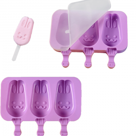 Forma Silicon pentru inghetata pe bat, Iepurasi - Micostore.ro [3]