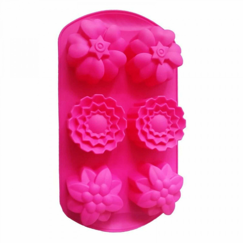 Forma din Silicon pentru Prajituri - 6 Cavitati, 32 x 17 x 4.5 cm, Ideala pentru Briose, Sapun si Ceara [2]