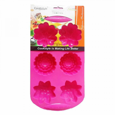Casă, gradină și bricolaj - Forma din Silicon pentru Prajituri - 6 Cavitati, 32 x 17 x 4.5 cm, Ideala pentru Briose, Sapun si Ceara