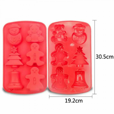Formă Silicon de Crăciun cu 6 Cavități Pentru Prăjituri si Turta Dulce [3]